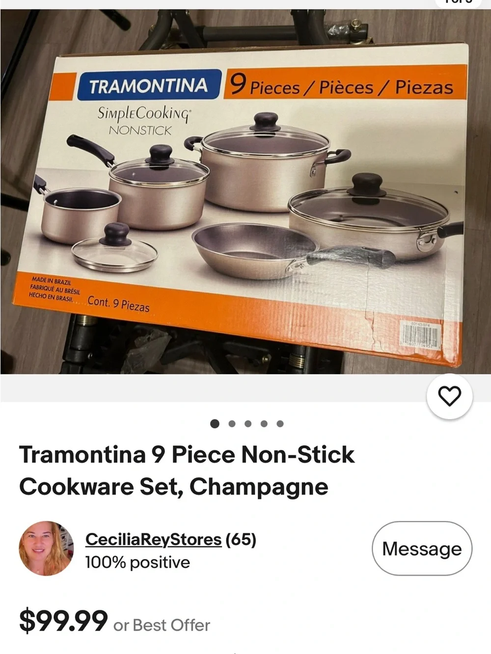 Tramontina Simple Cooking 9-piece nonstick cookware set